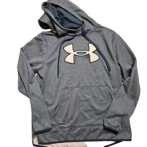 Under Armour‎ Light Blue Hoodie with White Fleece Emblem Size L GUC